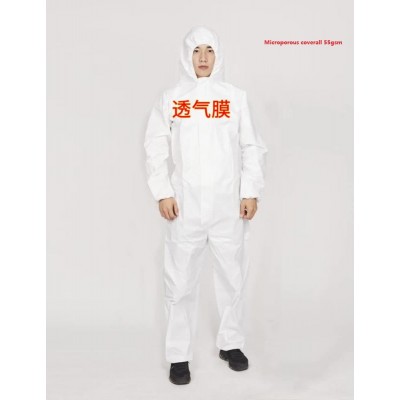 Virus Isolation waterproof Disposable Microporous Coverall At Stock